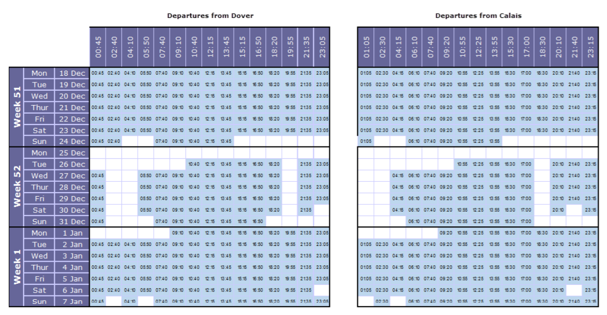 dfds dover - calais xmas schedule