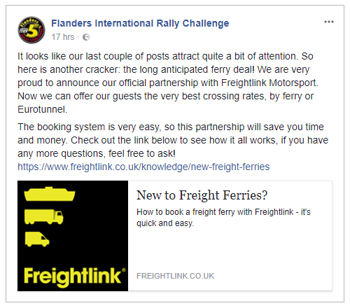 freightlink motorsport flanders international rally challenge facebook