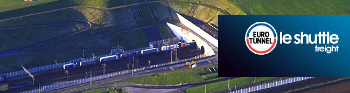 Eurotunnel freight train entering tunnel